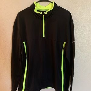 Nike Therma Fit black volt golf pullover like new!